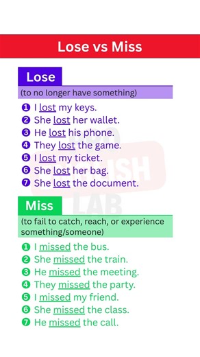 Lose vs Miss in English | What’s the Difference? | Stop Making This Common English Mistake