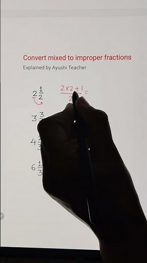 Convert mixed fractions into improper fractions #maths #fraction