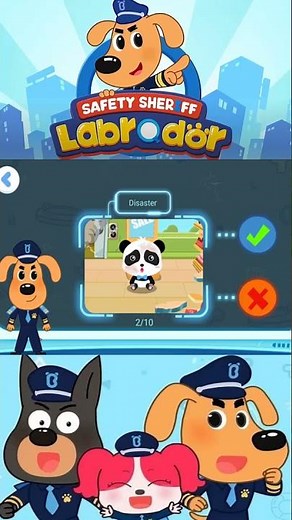 Sheriff Labrador Safety Quiz #11 - Babybus Games #shorts