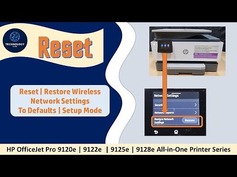 HP OfficeJet Pro 9120e 9122e 9125e 9128e Printer Reset Restore wireless network settings to defaults