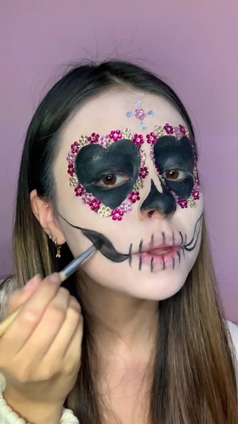Maquillaje de Catrina Mexicana con Piedritas