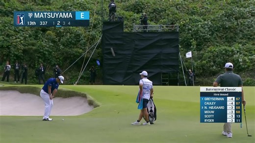 Hideki Matsuyama sinks 16-foot birdie putt on No. 13 at Baycurrent