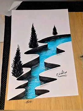 رسم ثلاثي الأبعاد بكل سهولة 😳🔥تابع وتعلم