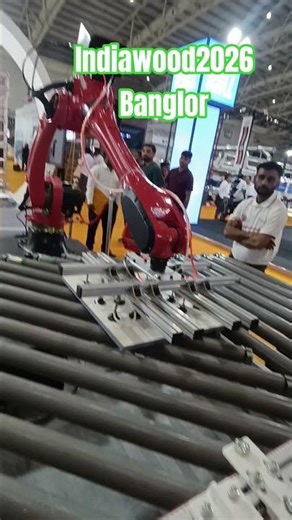 IndiaWood Exhibition 2026 at Banglo Fantastic Automatic Edge banding Machine Using Robotic Arm.