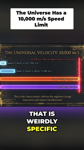 Did you know there's a universal speed limit of 10,000 m/s? It's the speed of plasma in explosions & military tech. This video explains why it matters & how sound & consciousness can shape matter! full video on youtube @ consciousnesscodex #PhysicsFacts #Plasma #SacredGeometry #Consciousness #ScienceExplained #ViralScience