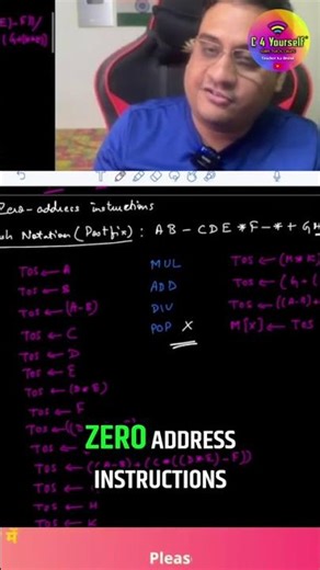Zero Address Instructions: Stack Organization Explained Simply! #shorts