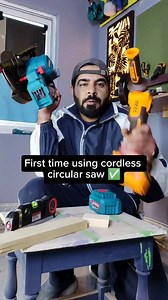 First time using cordless circular saw ✅ . . . #diy #firsttime #circularsaw #tools #cordlesstools | Crafter Bhaiya