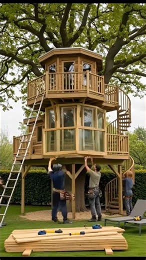 Luxury Treehouse Build Timelapse 🌳 Backyard Transformation