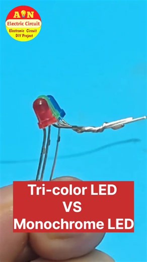 Tri-color LED VS Monochrome LED | LED Diode | #shortsfeed #electronic