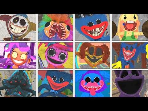 Poppy Playtime: Chapters 1, 2, 3, 4, 5 - All JUMPSCARES and FINAL Bosses in BRIGHT Mode