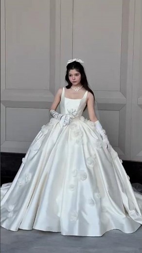 Elegant Princess Wedding Dress | Royal Bridal Gown Look 2025 👑💍
