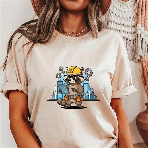 Funny Engineer Raccoon T-shirt, Engineering Week Gift - Etsy