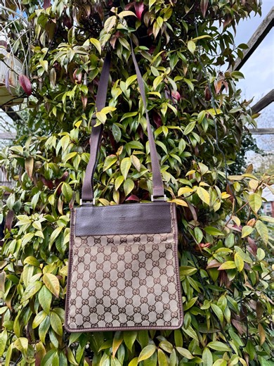 Stunning Vintage Genuine GUCCI Messenger Crossbody Shoulder Bag Monogrammed GG - Etsy