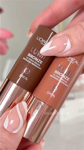 New L’Oréal Lumi bronzer sticks in shade 140&100 🤎✨ #newmakeup #affordablemakeup #makeupshorts