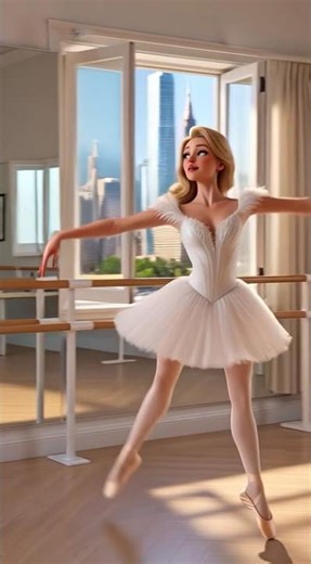 White Swan ai dancing ballet.