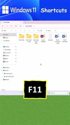 How to Switch Active Window Full Screen Mode in File Explorer using Shortcut Keys in Windows 11
