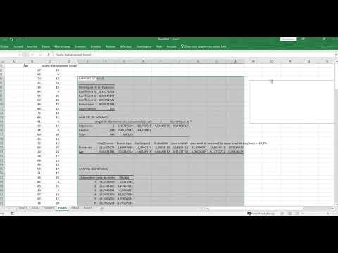 Savoir faire une régression linéaire avec Excel