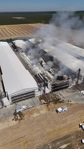 1.2M views · 3.4K reactions | The Kern County Fire Department is on the scene of a three-story poultry farm fully engulfed in flames. Firefighters are working quickly to prevent the fire from spreading to nearby structures and to gain control of the blaze. This is an active incident and due to the size of the structure, this will be an extended operation. | Kern County Fire Department | Facebook