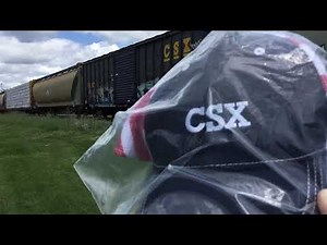 Csx freight train Q326 csx engineer throws hat for me ps thanks you