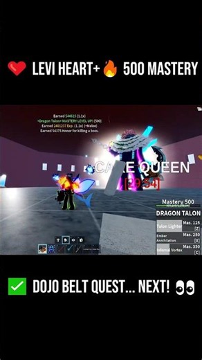 ❤️ Levi Heart + 500 Dragon Talon Mastery! 🥋 Dojo Quest Next! | Blox Fruits