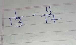 Calculate the following:1/3 - 5/17... | Filo