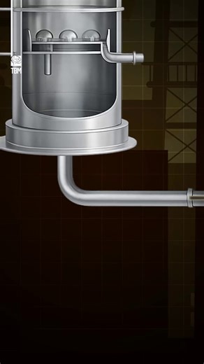 The fractional distillation process of crude oil.