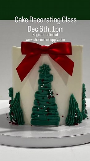 Tiny Tree Magic: Mini Christmas Cake Class 🎄 Join me for a festive, beginner friendly class where we’ll decorate a 4-inch vanilla cake using my silky Swiss meringue buttercream (recipe included!). In this class you’ll learn how to create: 🌲 Multiple Christmas tree designs using a variety of piping techniques 🎀 A beautiful non-edible decorative red bow to complete your cake ✨ Fun textures and sprinkle accents to bring everything together Perfect for anyone 16 , no experience needed. 🎉 BYOB si