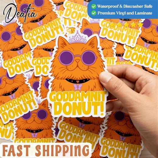 Princess Donut Sticker Pack: Dungeon Crawler Carl Sticker Set, Bootstees WATERPROOF Decals, Goddamnit Donut This is an Outrage, Royal Court - Etsy