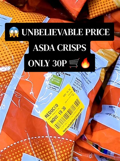 Asda yellow sticker deals: ridge-cut crisps only 30p