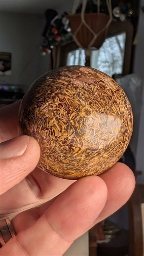 Calligraphy Jasper Stone Carved Sphere Brown Scribbles Crystal Healing Awakening Dreams Miriam Cobra 26a39 - Etsy