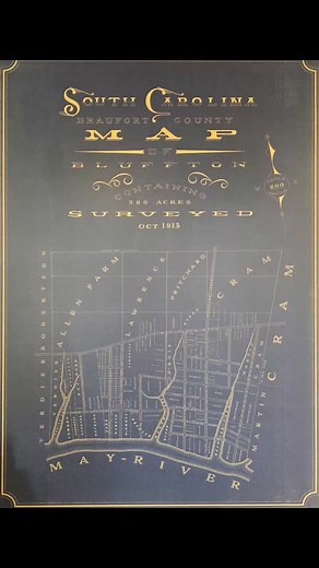 Every line on this 1913 Bluffton map marks a piece of history. That’s part of Caroline’s claim: land purchased by my ancestor Caroline Martin in 1858. This isn’t just a plot on a map; it’s a testament to resilience and legacy, engraved in every boundary. Caroline’s bold step gave us roots that still hold strong today. @blufftongullahheritagecenter @exploreblufftonsc | Andrea Martin