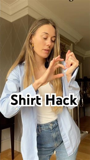 save to use later 💙 shirt hack for this spring #styletips #stylehack #shirts