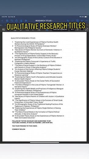 Qualitative Research Titles Ideas