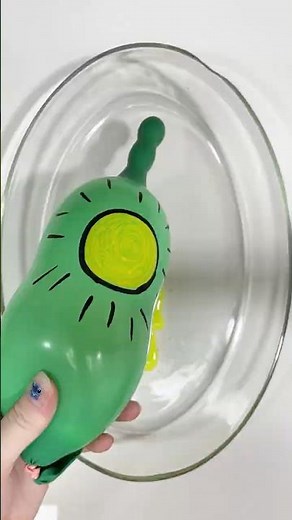 ASMR Slime Mixing 🎈 Squishy Balloons to Thick Orange Goo