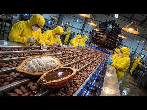 Inside Chocolate Factory, Cocoa to WRAPPED Bars, Full Process SATISFYING | Mega Factory Inside