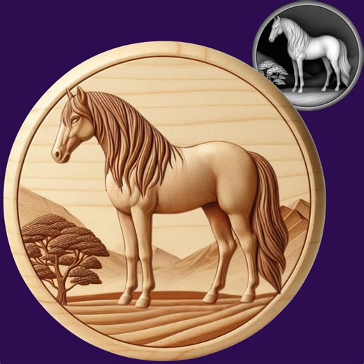 Pony 3D Relief STL File | Embossing | Depth, Height Map | Resin | Laser Engraving | Horse - Etsy Canada