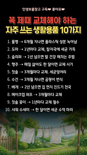 꼭 제때 교체해야 하는 자주 쓰는 생활용품 10가지 #인생조언 #생활용품교체주기 #살림법
