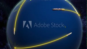 The world trade, global shipping routes of container