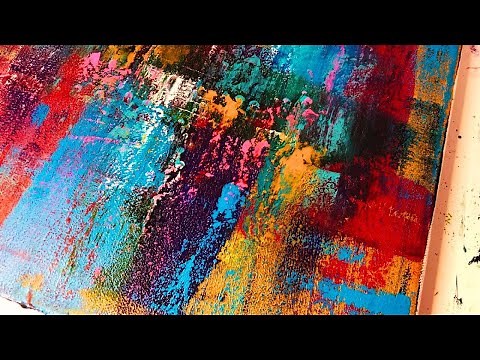 Scraping Technique: EASY Art Tutorial For ABSTRACT Acrylic Painting On Canvas