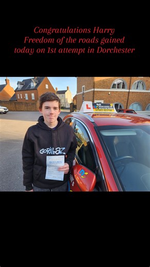 🎉 Big congrats to Harry for gaining freedom of the roads on his first attempt in Dorchester! #TeamOConnellWilson nail it with top-notch driver coaching/support. 🚗🎉 #roadfreedom #Firsttimepass #dorchester #success #drivinglessons #drivingtest #Firsttimepass #dorchester #success | Neill's LDC Driving School