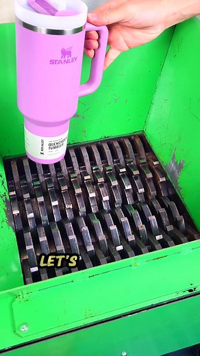 Pink Stanley Cup Shredded in Machine! ASMR Experiment