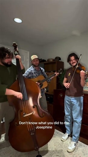 A fiddle player, acoustic guitar player and an upright bass player walk into your room #countrymusic