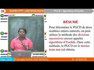 IP-SC MATHEMATIQUES 3ème PGCD algorithme euclide