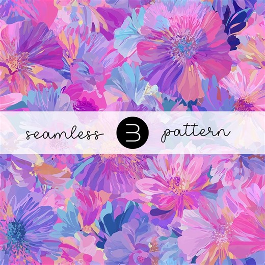 Pastel Purple Floral Pattern – Dreamy Seamless Flower Design for Fabric, Wallpaper, Digital Paper - Etsy