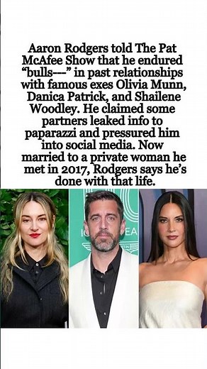 Aaron Rodgers Opens Up About Past Relationships: “I Got Myself Into Crazy Town” #AaronRodgers