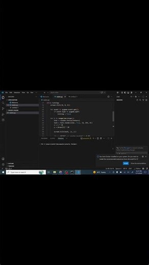 Build a Matrix Rain Animation in Python 🤯 | Pygame + VS Code #shorts #startup #chatgpt #science