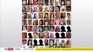 The names of each of the 72 victims of the Grenfell Tower fire have been read out, and a 72-second silence observed at Westfield shopping centre in West London to mark five years since the tragedy. https://trib.al/BRhAjYz 📺 Sky 501 and YouTube | Sky News