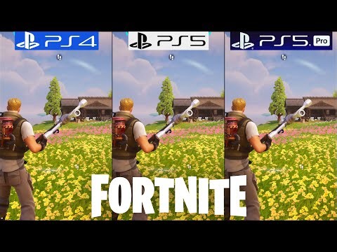 Fortnite PS4 vs PS5 vs PS5 Pro - Graphics Comparison - Framerate - Loading Times - 4k