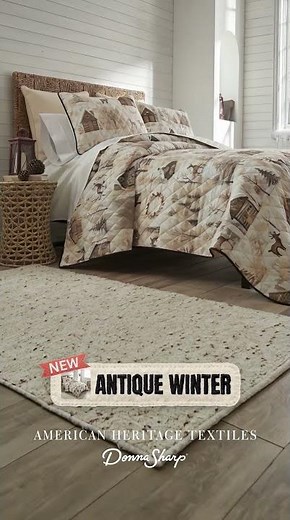 Antique Winter Rustic Quilt Set | Woodland Cabin Patchwork Bedding