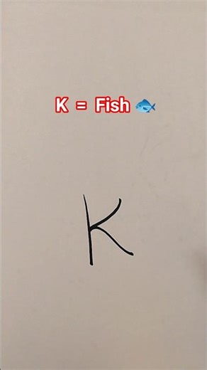 Letter K to Fish drawing easy #shortsviral #drawings #trending #fishdrawing